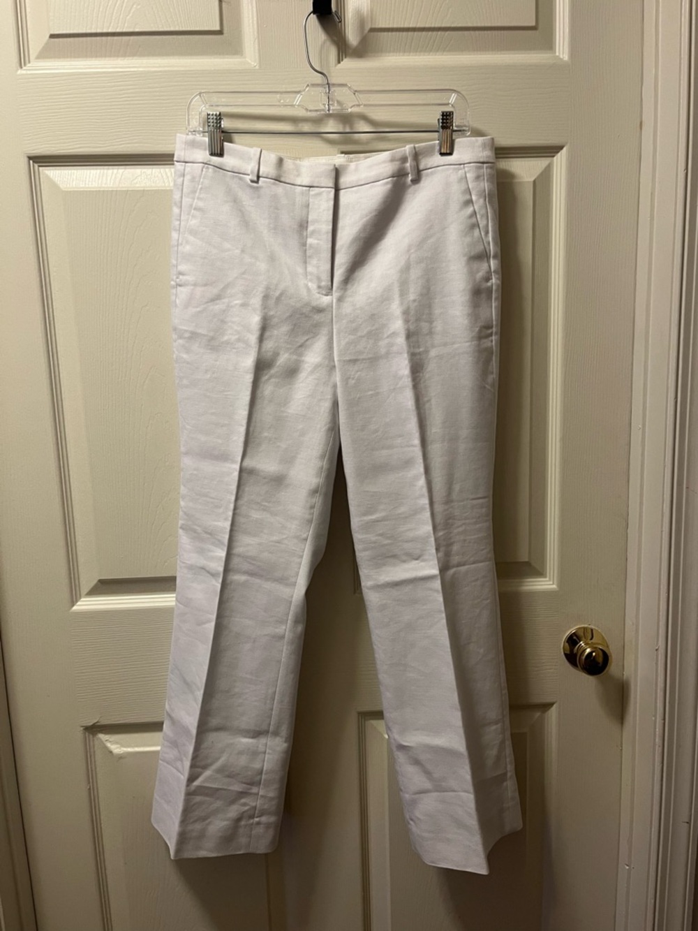 J Crew Kaya Women’s White Stretch Linen-Blend Lined Dress Pants. Size 8 NWT